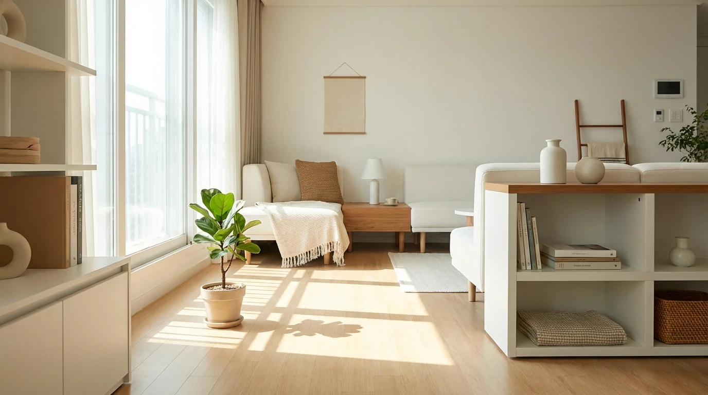 Bright organized interior with plants expressing how to improve moving house fortune in 2026 through order and space balance